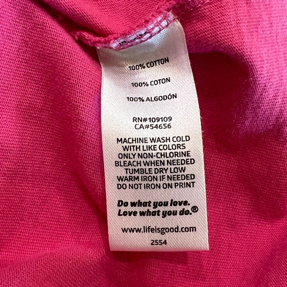 Life Is Good Crusher Tee V-Neck “Take Me to the Ocean” Pink Classic Fit Medium - Picture 7 of 9